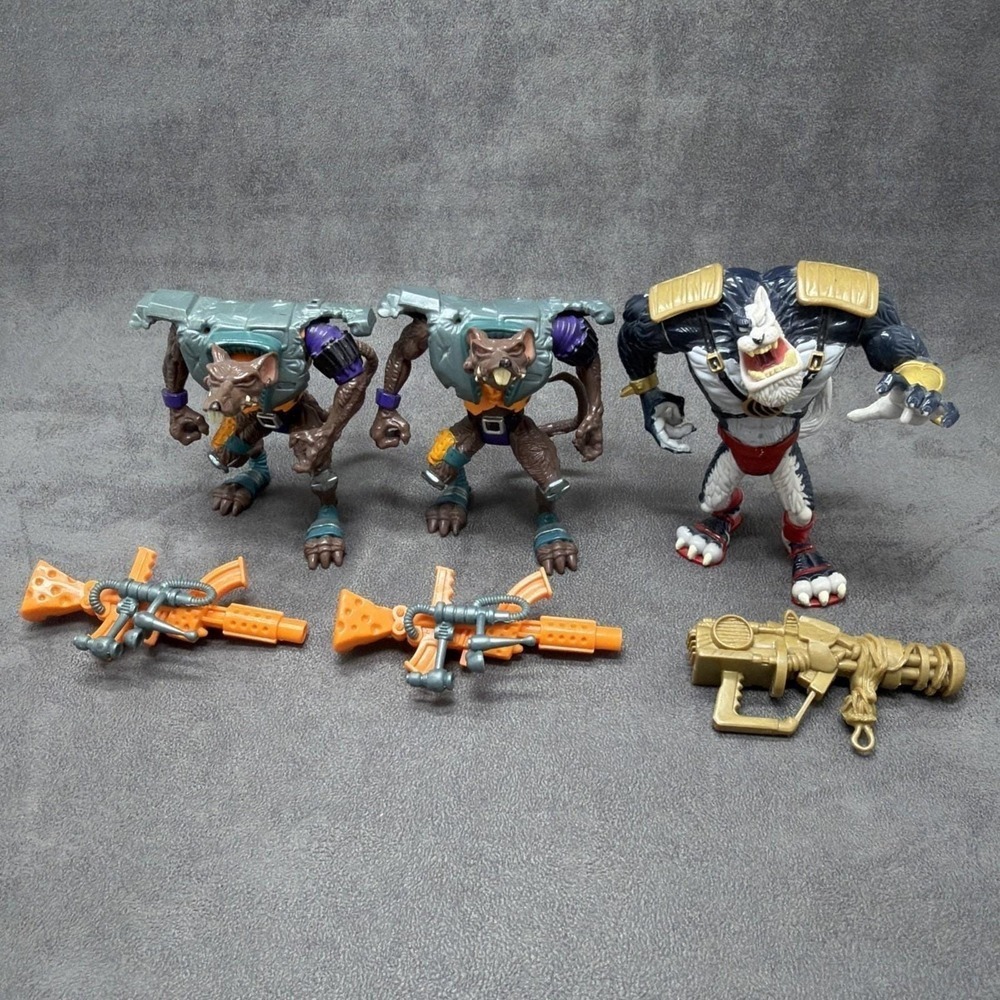 Vintage Playmates Earthworm Jim Henchrat & Jim Bob Action Figure Toys Lot